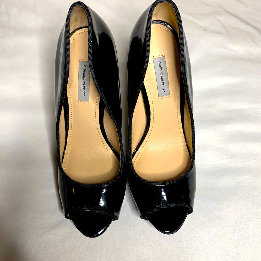 Classiques Entier Black Peep Toe Pumps